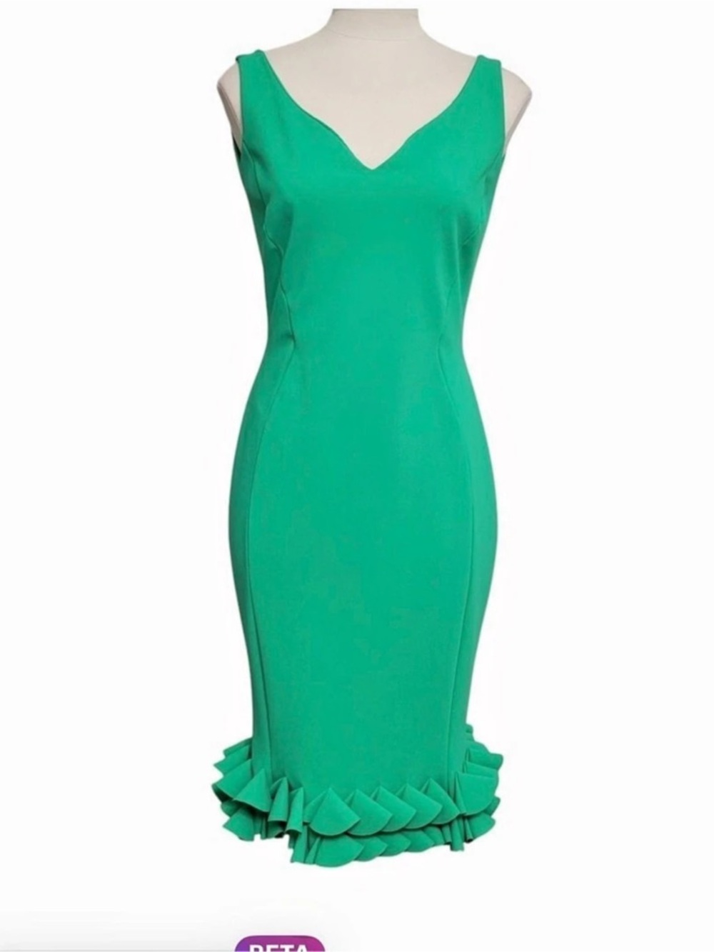 Chiara Boni La Petite Robe Di Chiara Boni Cobie Green Ruffled Hem Size It 48 US